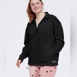 Victoria's Secret Pink Black Hoodie Kangaroo Pocket Small Petite
